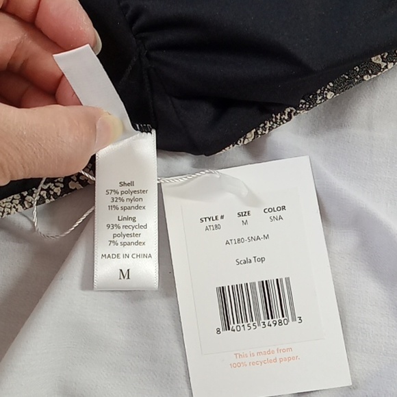 NEW Andie Bikini Medium Swim Vacation The Scala Top Black Creme Strapless - Picture 5 of 5